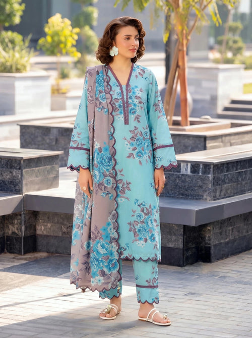 Airjet Lawn Printed 3PC Suit - Libaaso