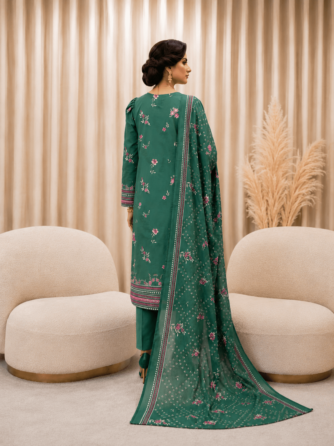 Classic Printed Lawn 3PC Suit - Libaaso