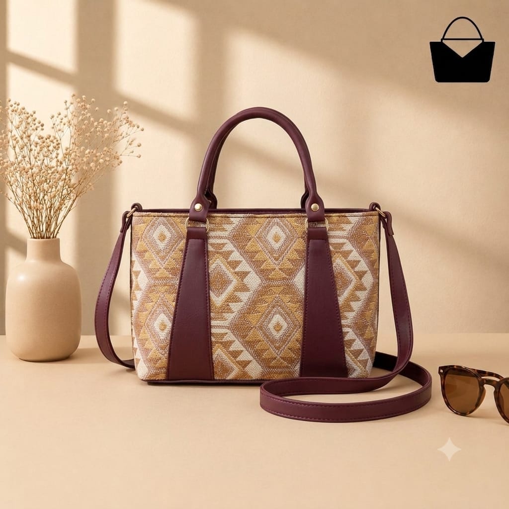 Elegant Printed Shoulder Handbag - Libaaso