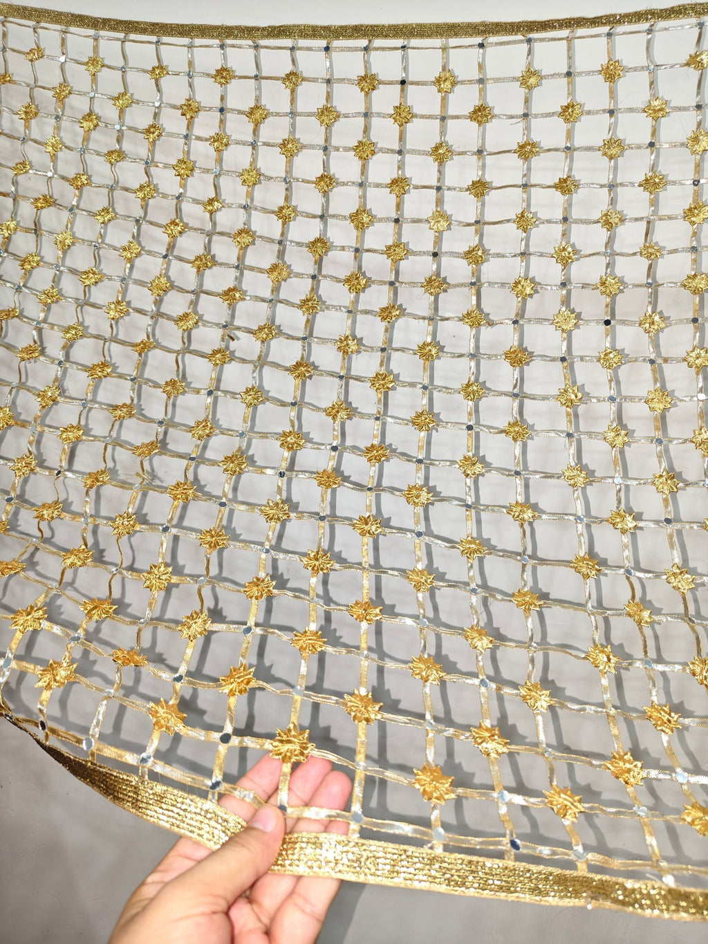 Handmade Sheesha Mesh Dupatta - Libaaso