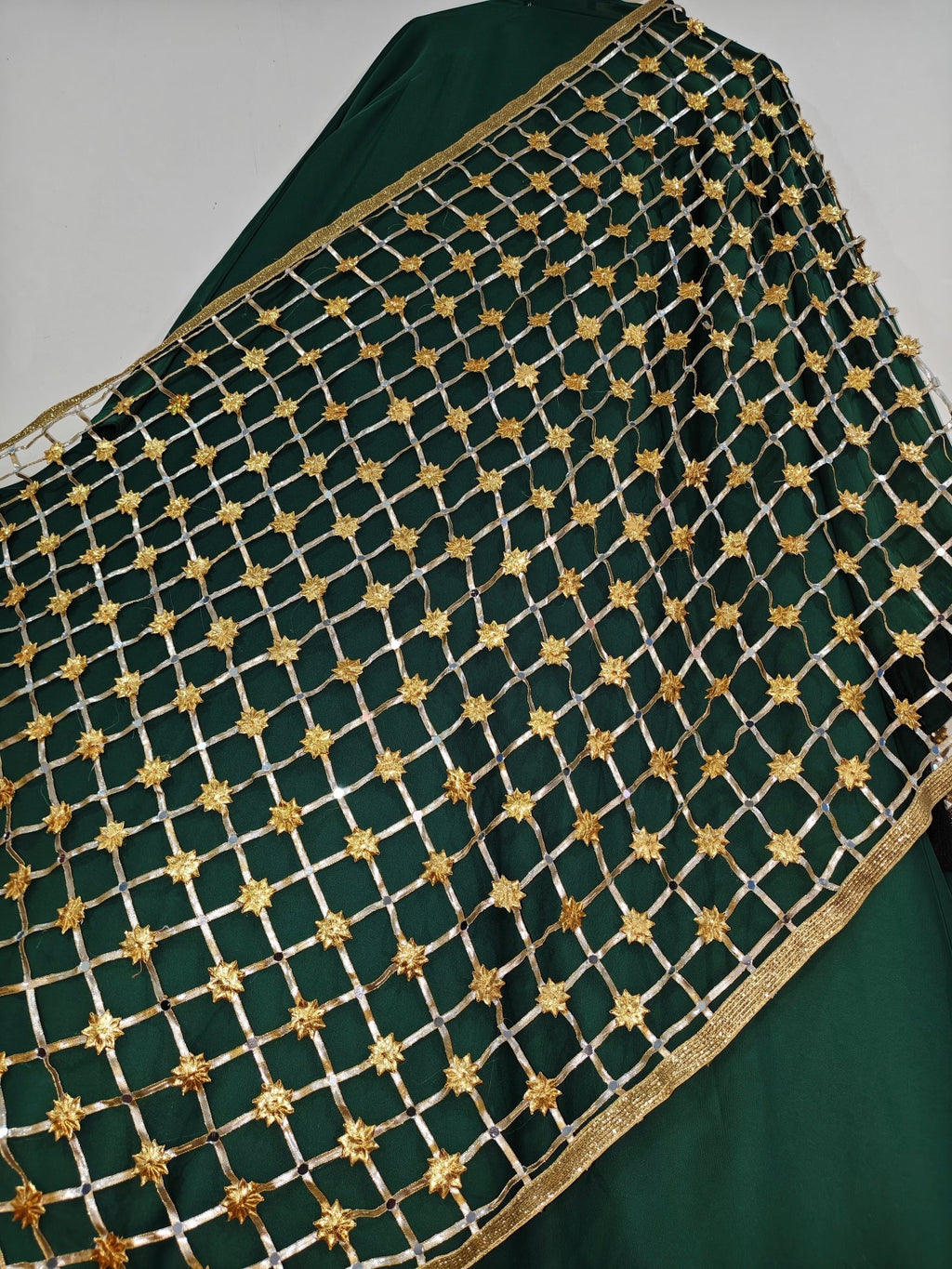 Handmade Sheesha Mesh Dupatta - Libaaso