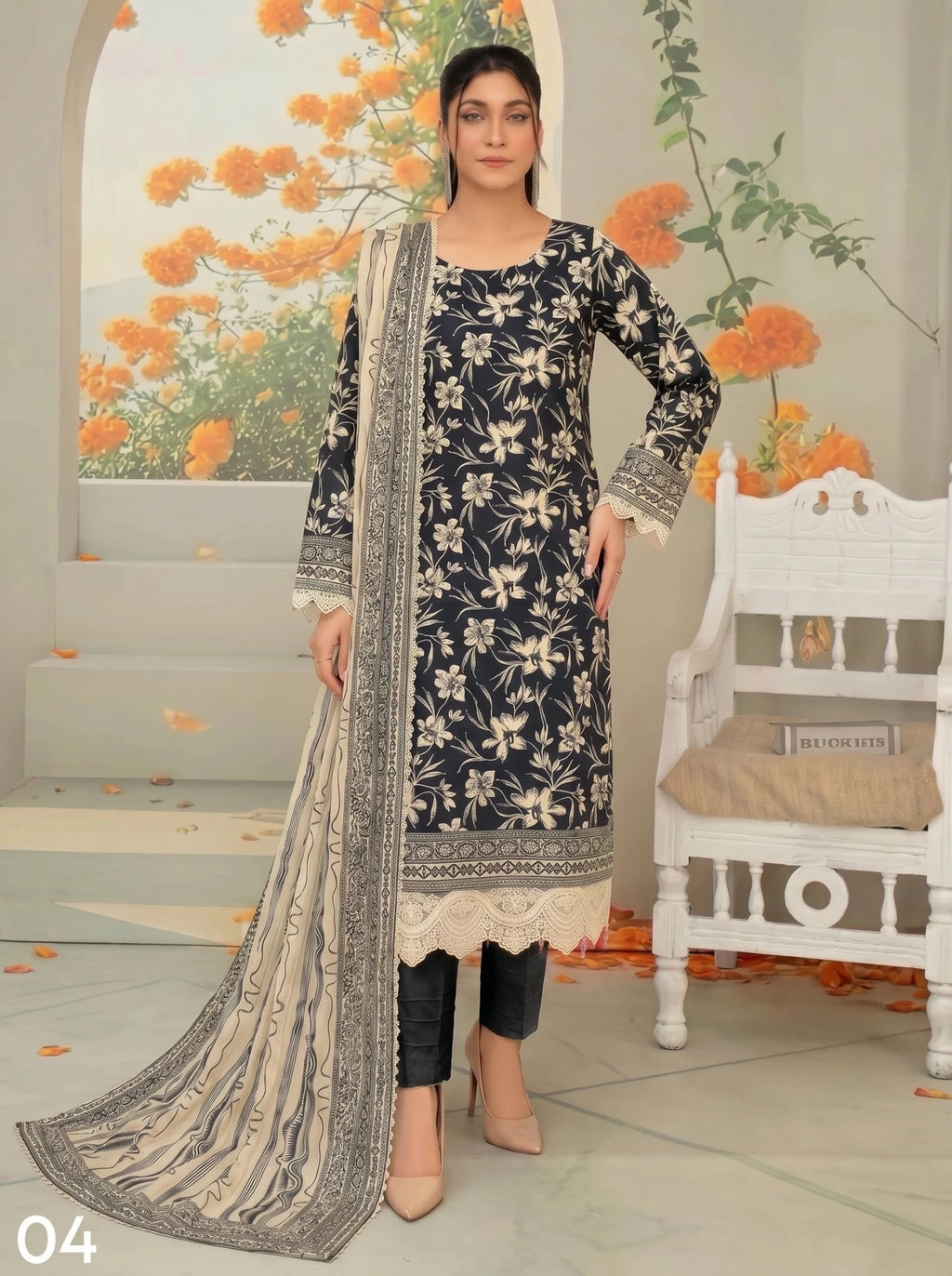 Lawn Digital Print 3PC Suit - Libaaso