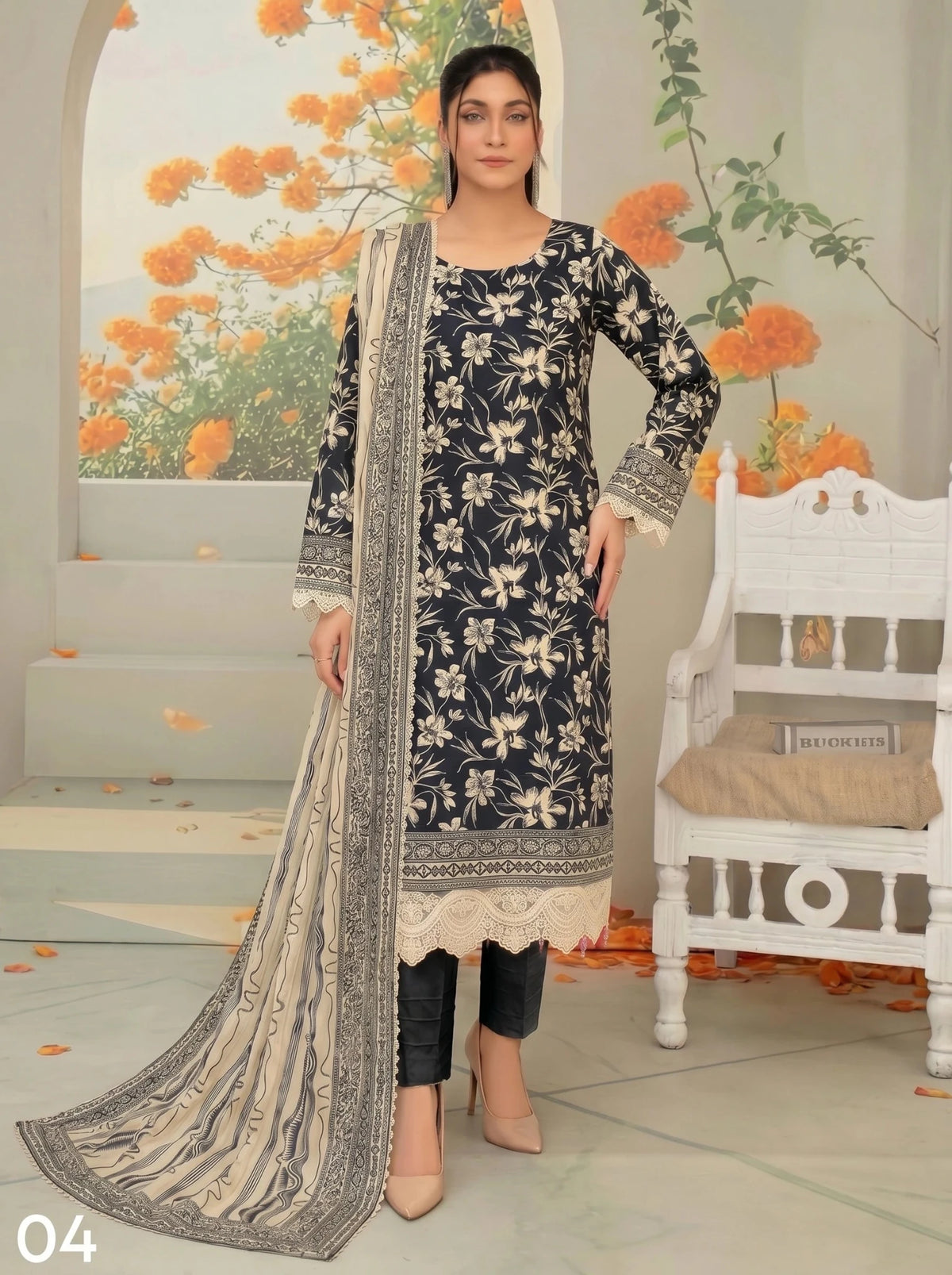 Lawn Digital Print 3PC Suit - Libaaso