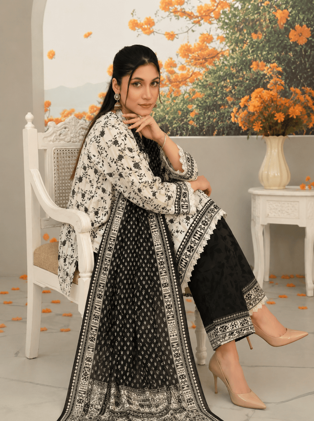 Lawn Digital Print 3PC Suit - Libaaso