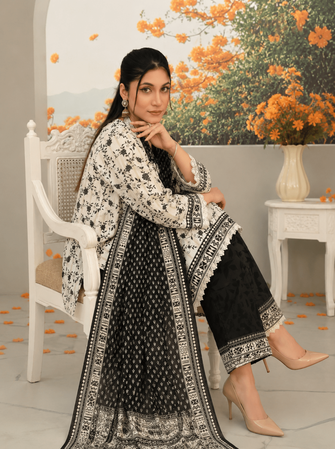 Lawn Digital Print 3PC Suit - Libaaso