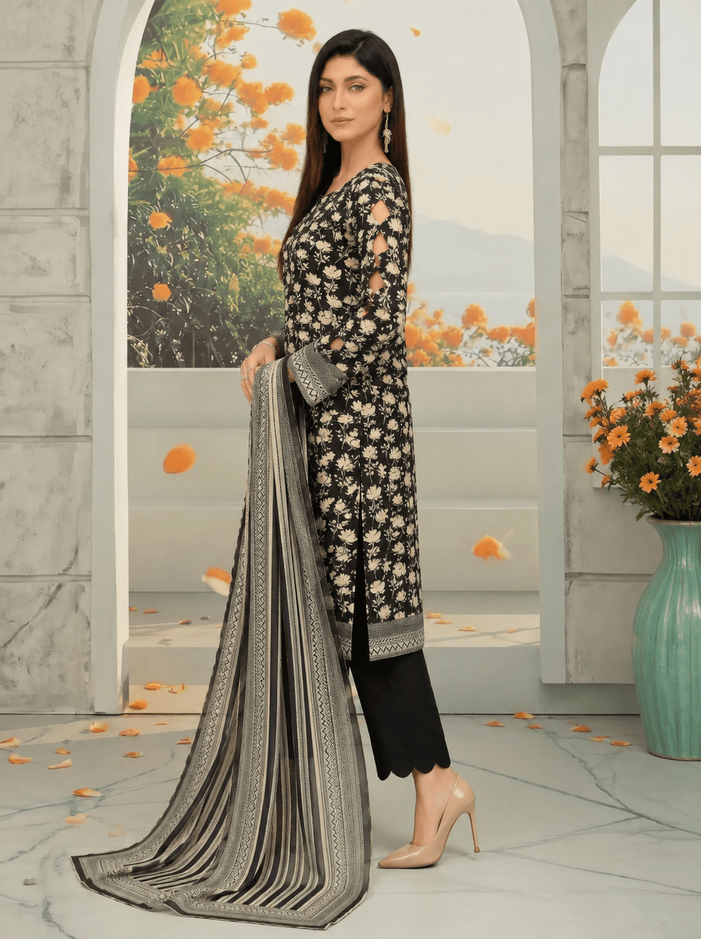 Lawn Digital Print 3PC Suit - Libaaso