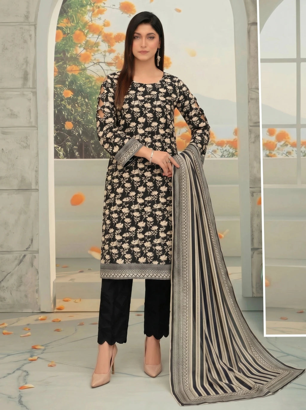 Lawn Digital Print 3PC Suit - Libaaso