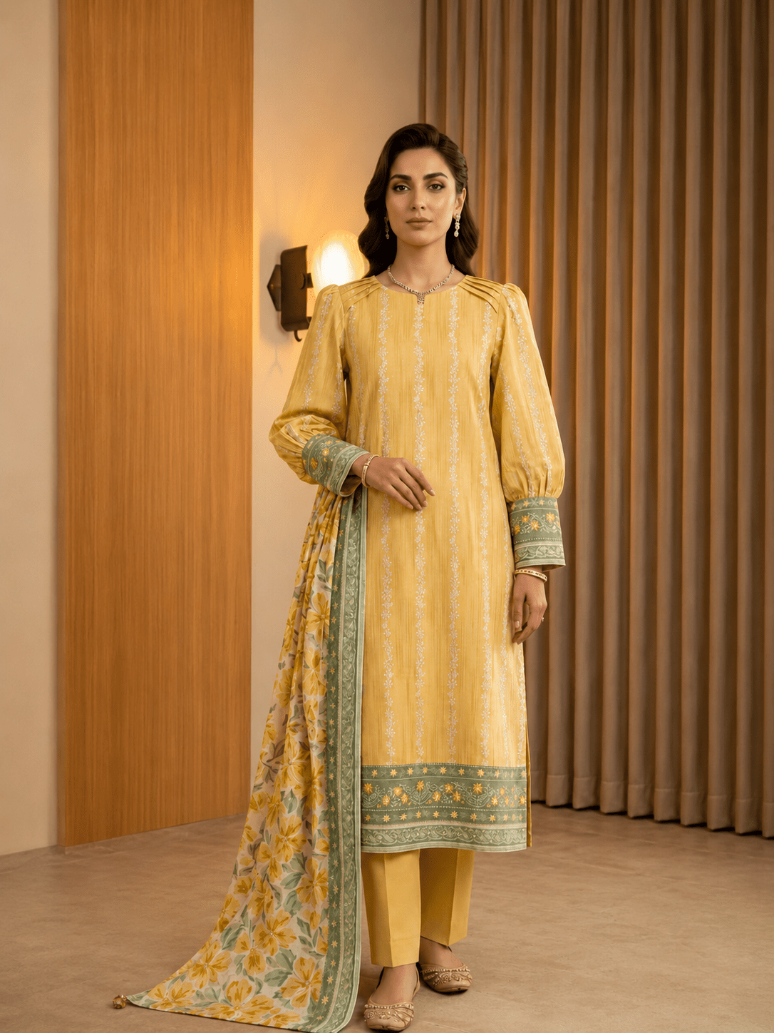 Luxury Digital Print Lawn 3PC Suit - Libaaso