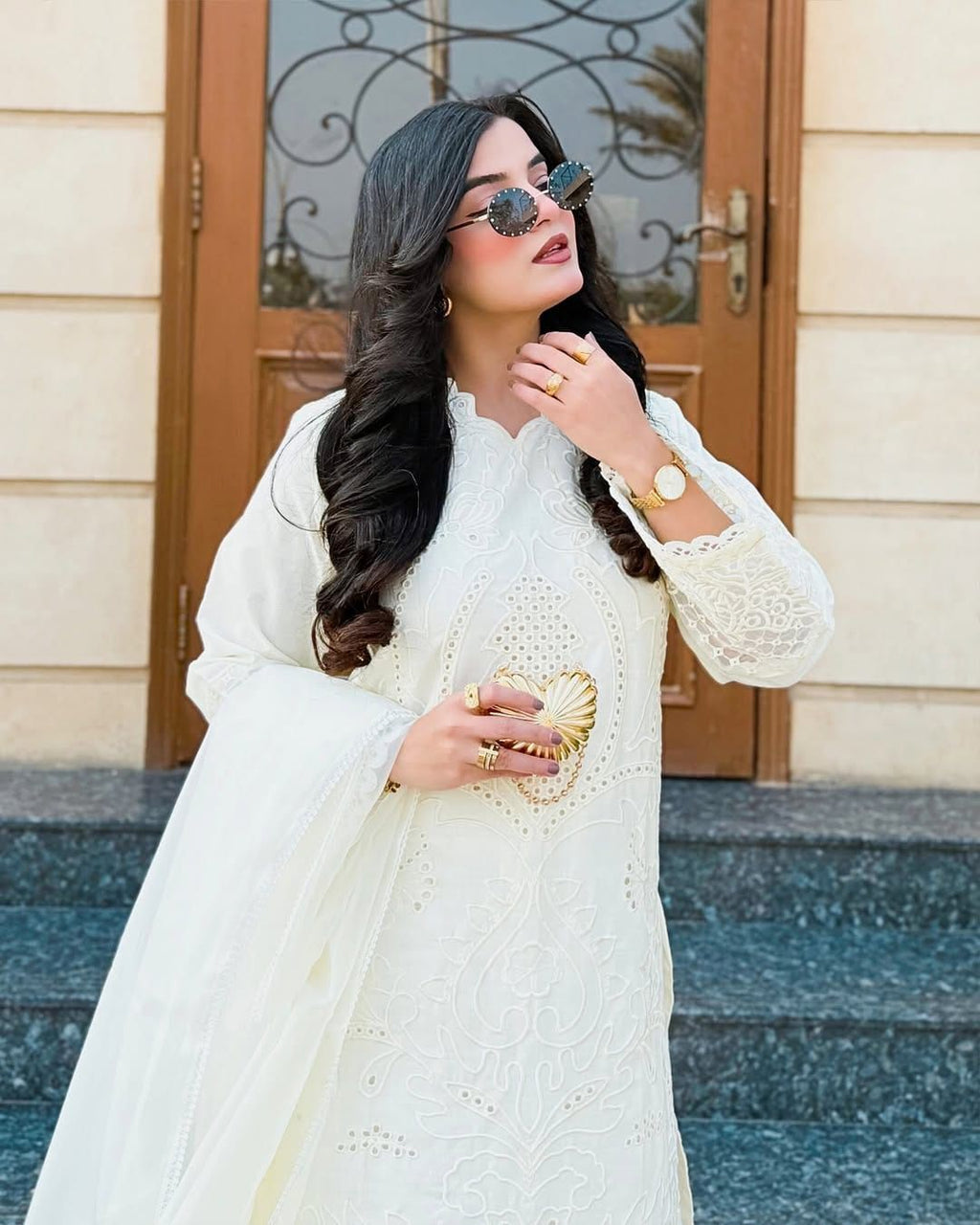 Premium Air-Jet Lawn 3PC Suit - Libaaso