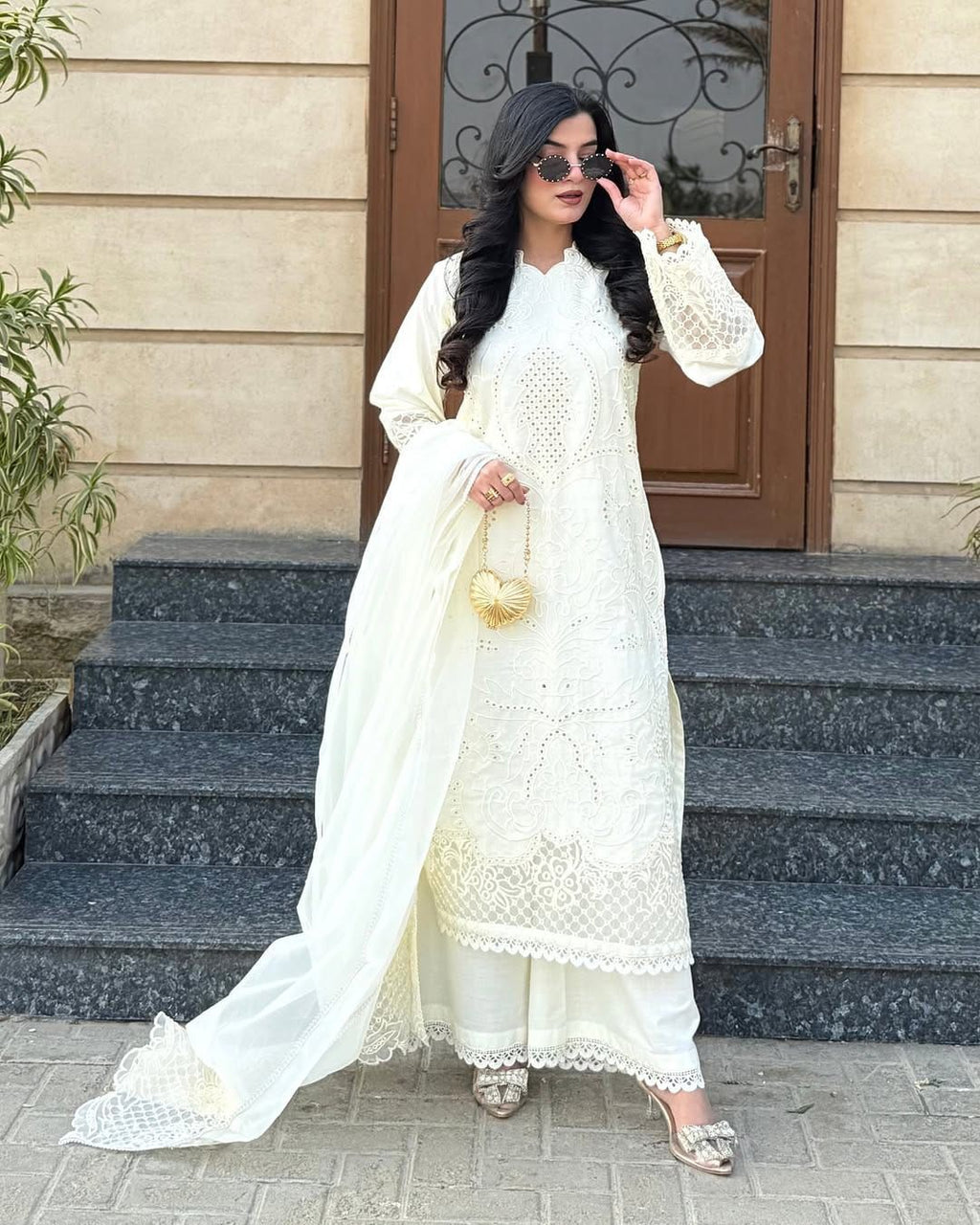 Premium Air-Jet Lawn 3PC Suit - Libaaso