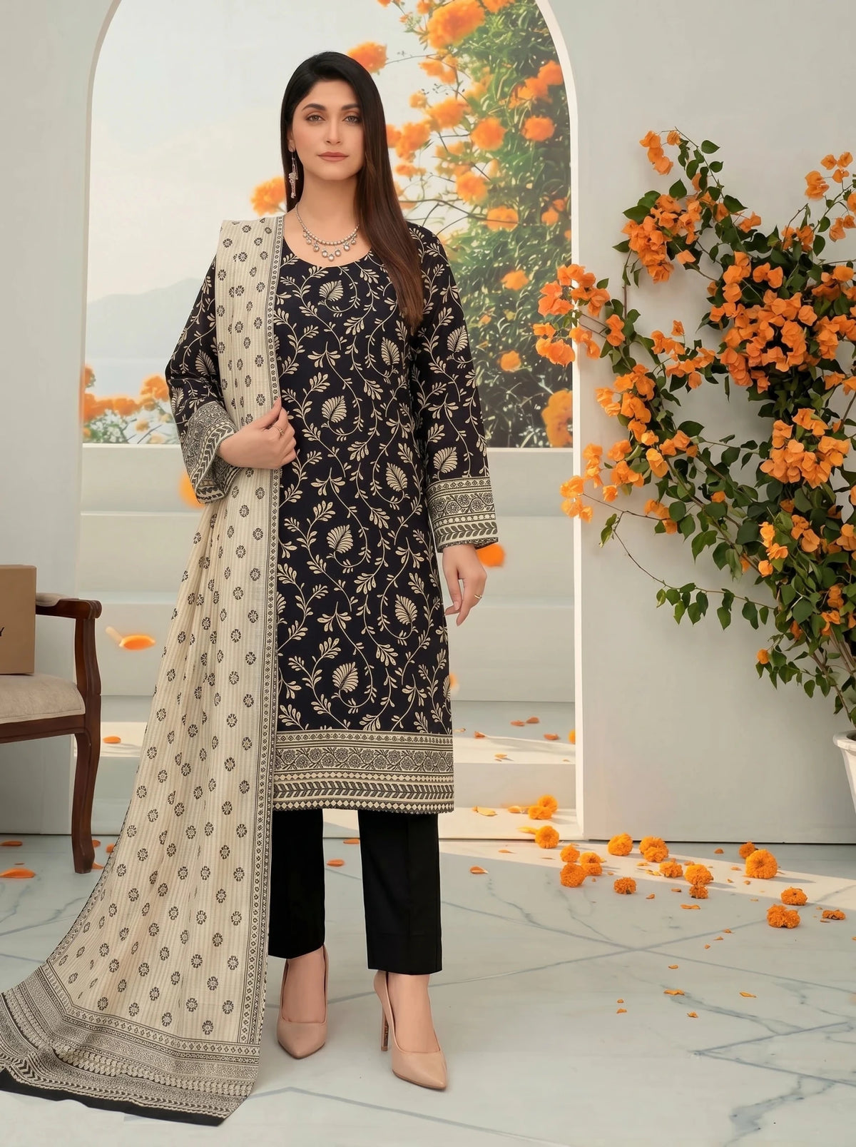 Premium Lawn Digital Print 3PC Suit - Libaaso