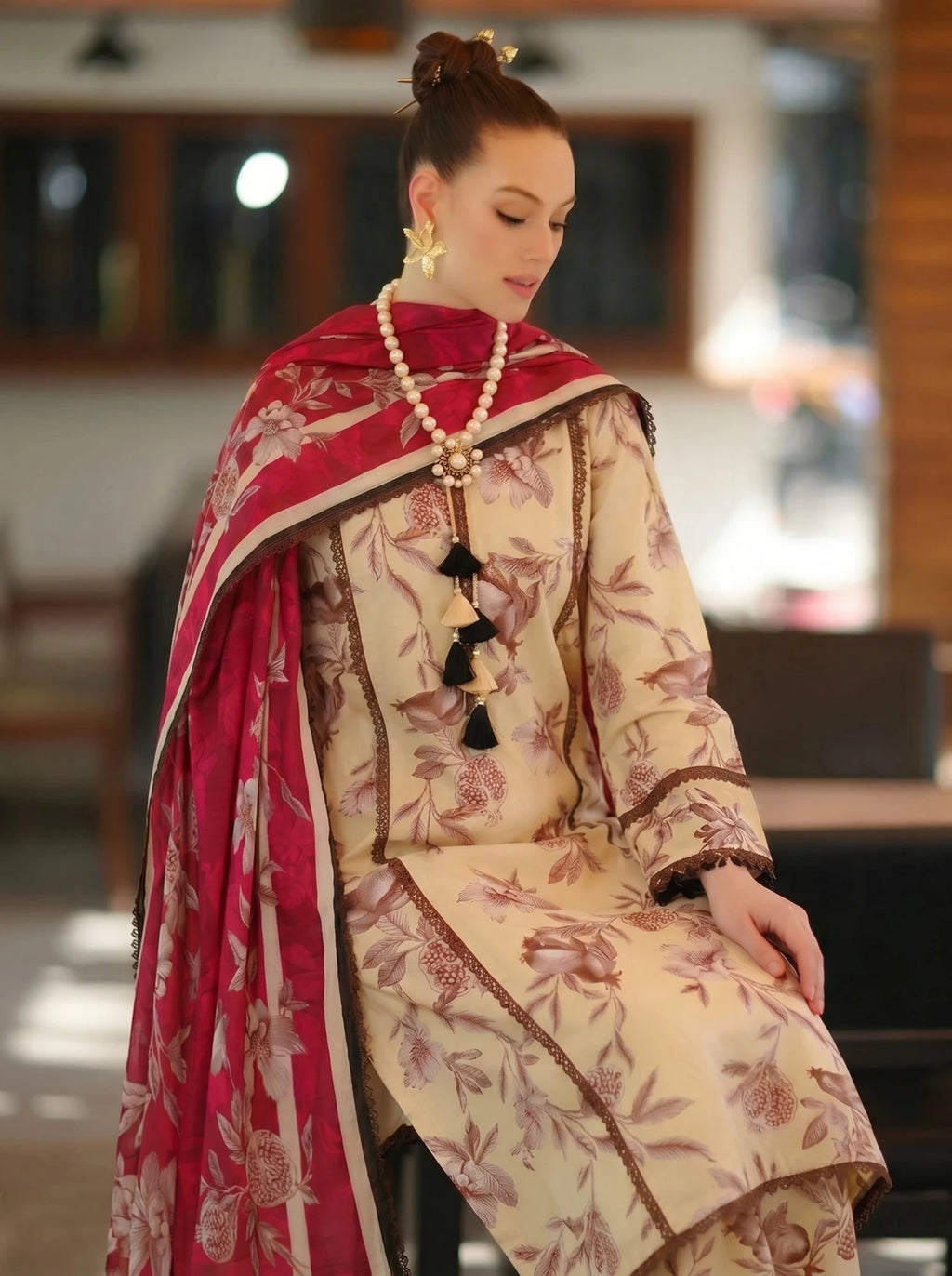 Premium Lawn Print 3PC Suit - Libaaso