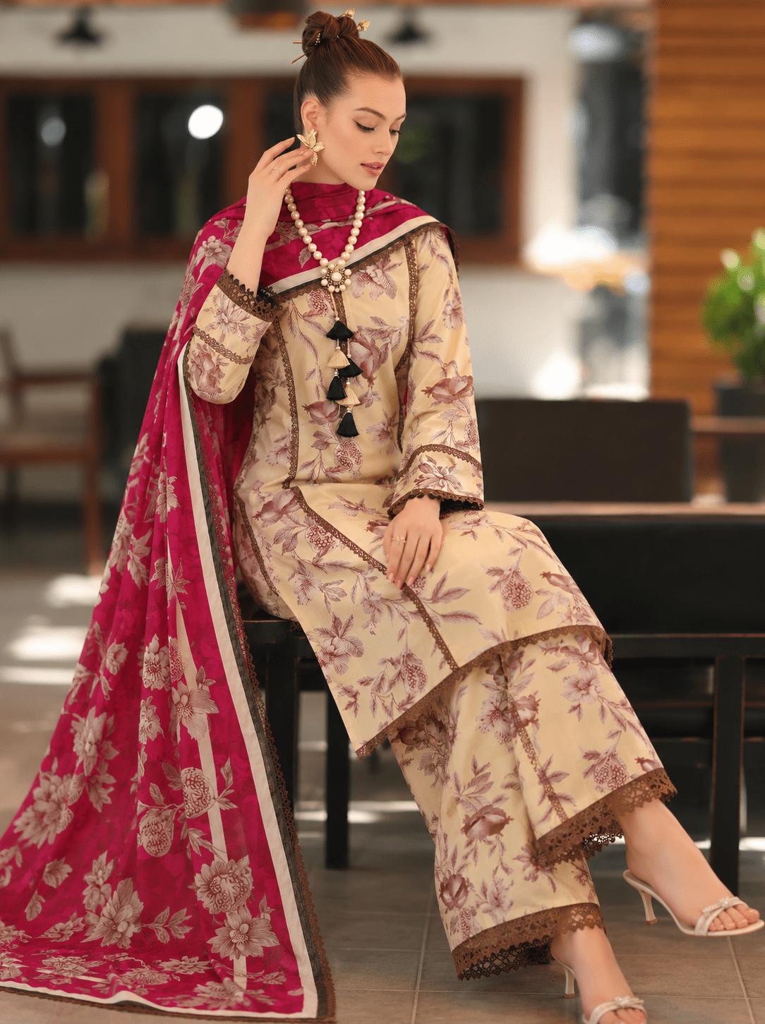 Premium Lawn Print 3PC Suit - Libaaso
