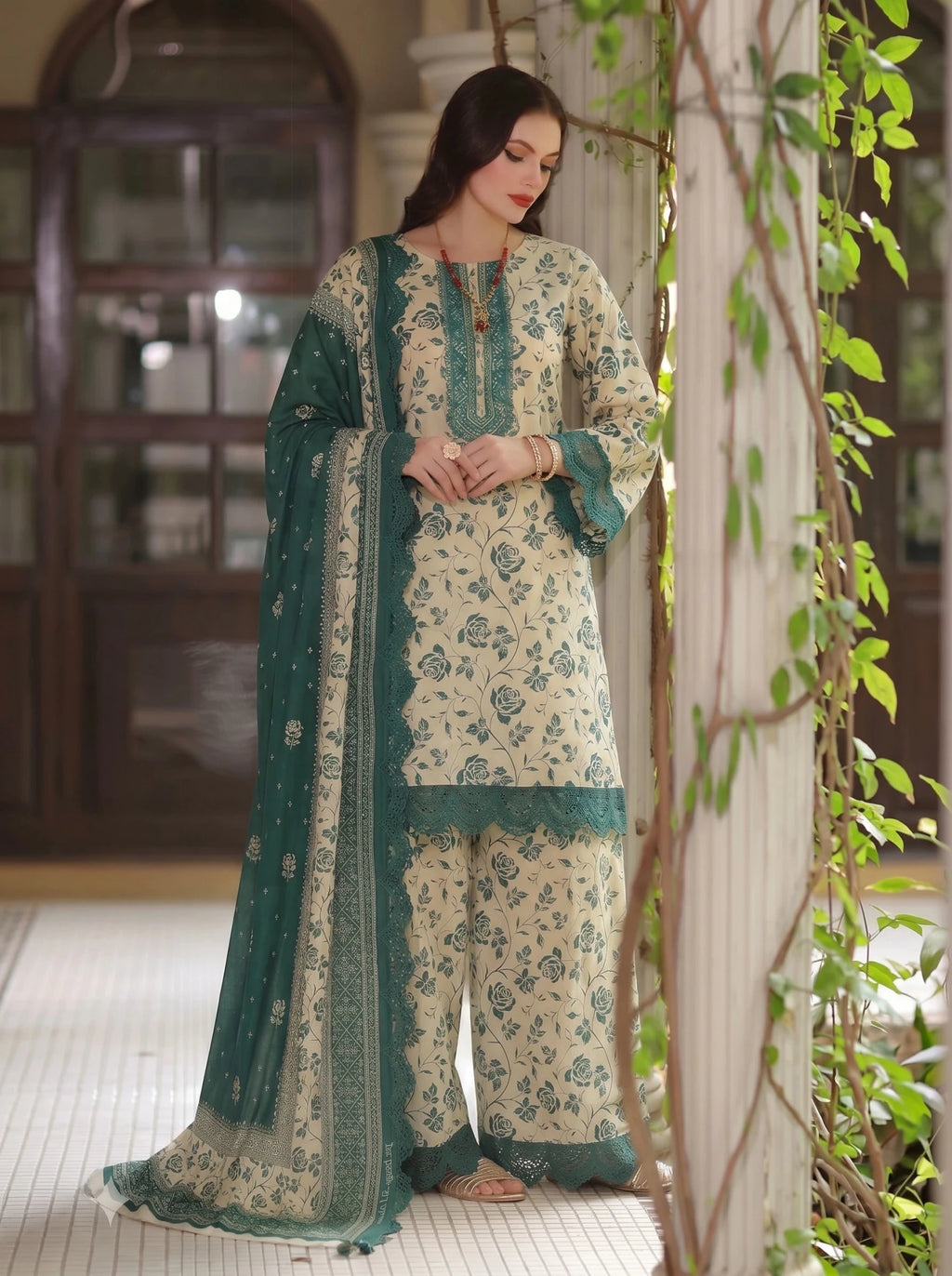 Premium Printed Airjet Lawn 3PC Suit - Libaaso