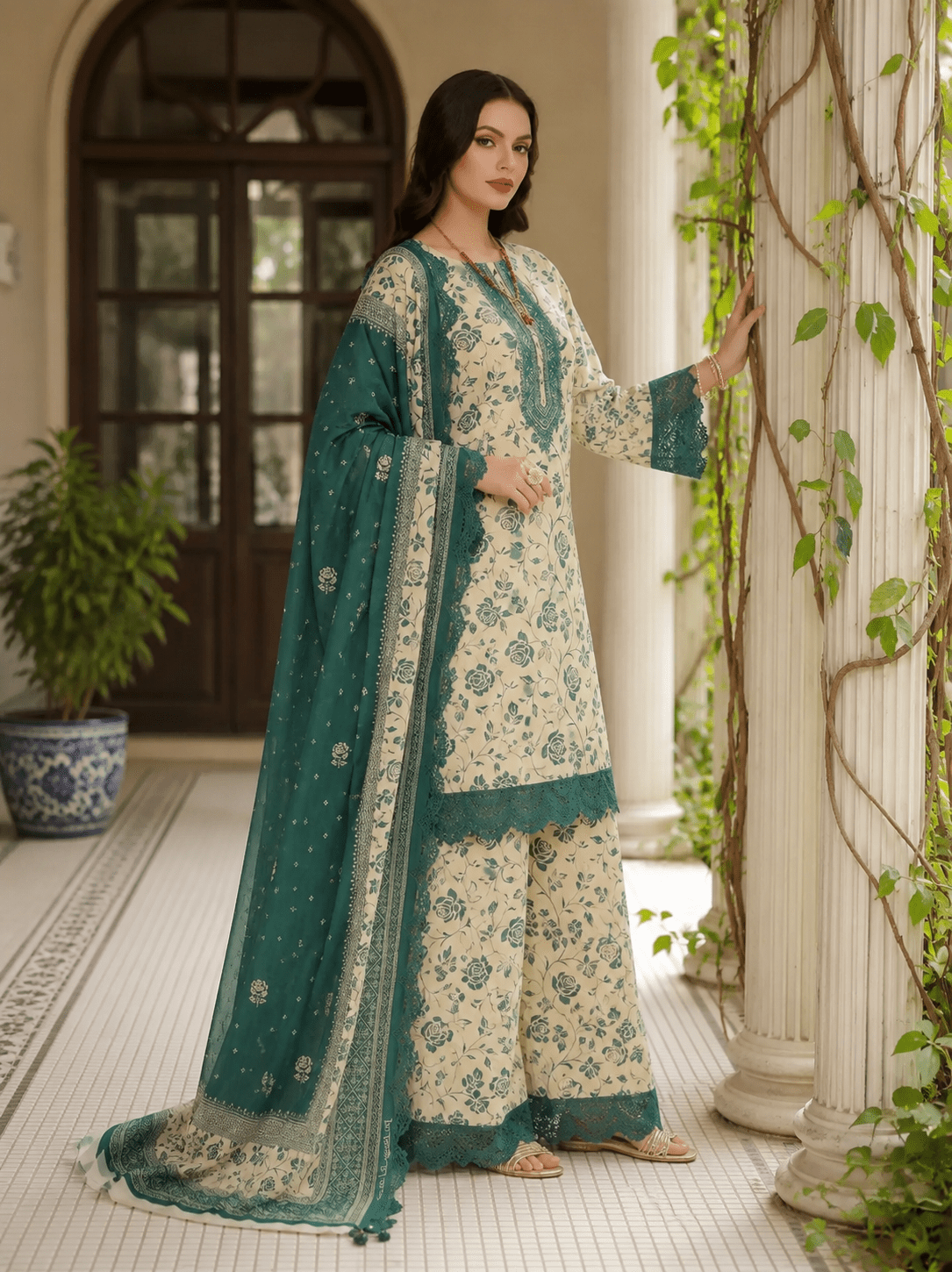 Premium Printed Airjet Lawn 3PC Suit - Libaaso