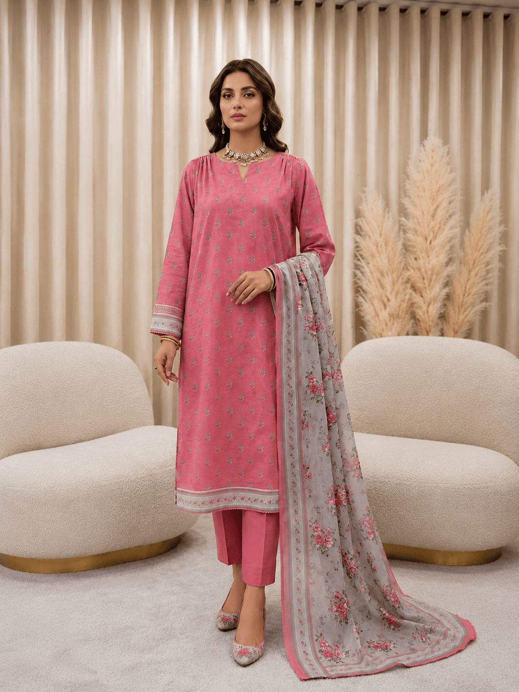 Premium Printed Lawn 3PC Suit - Libaaso