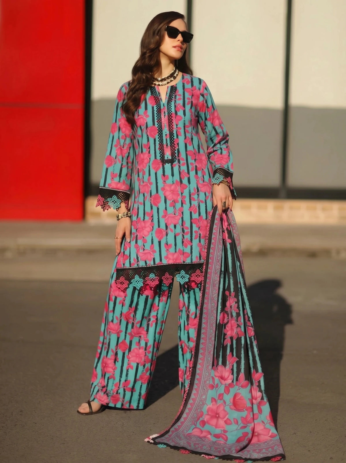 Premium Unstitched Lawn 3PC - Libaaso