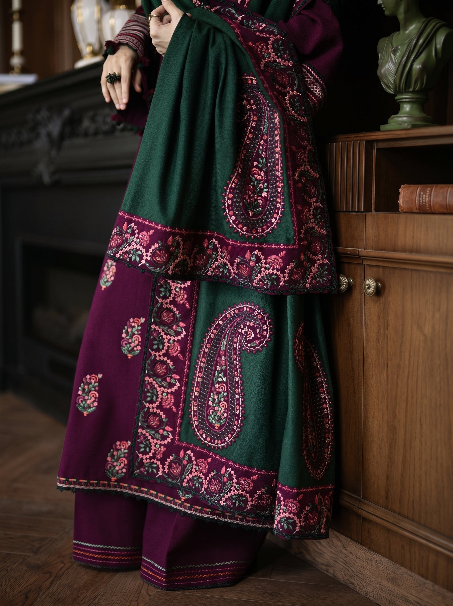Heavy Embroidered 3 Pc Lawn